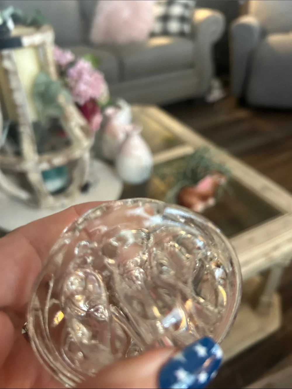 50%off w❤️ Vintage 7-Hole Clear Glass Flower Frog And Candle Holder Floral